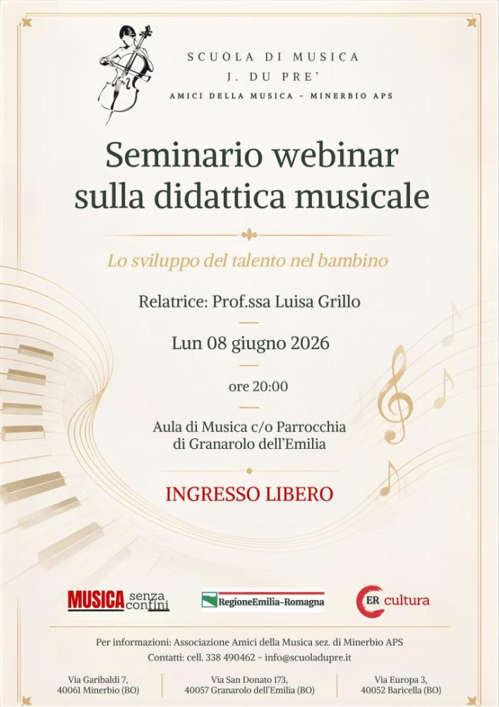 Seminario webinar sulla didattica musicale